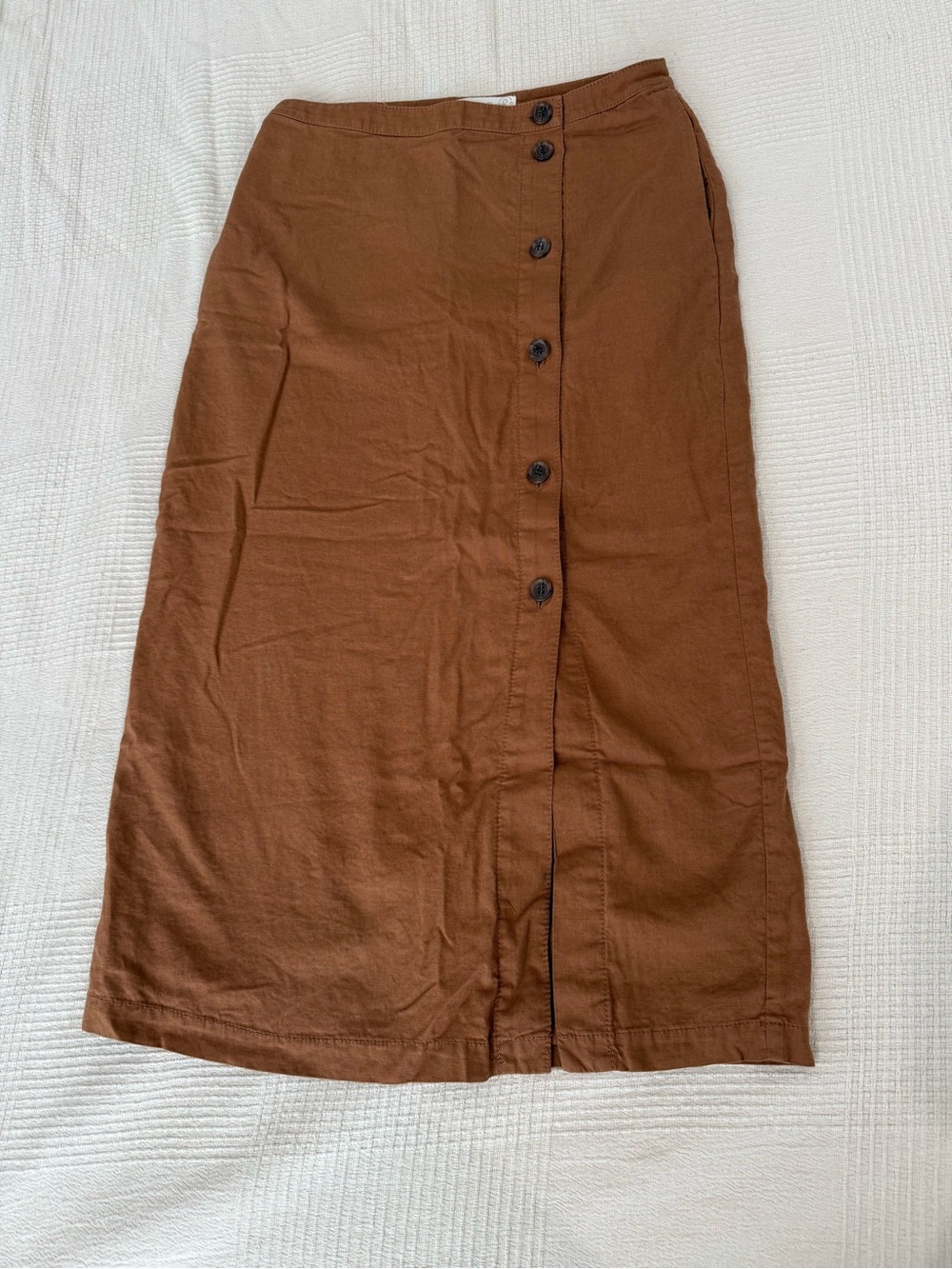 Treasure & Bond linen blend Midi Skirt